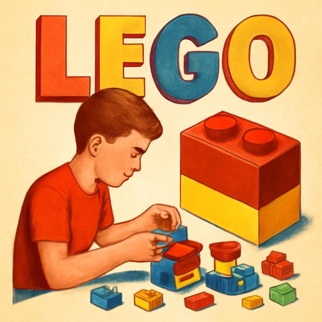 What does the toy brand name 'LEGO' actually come from?
