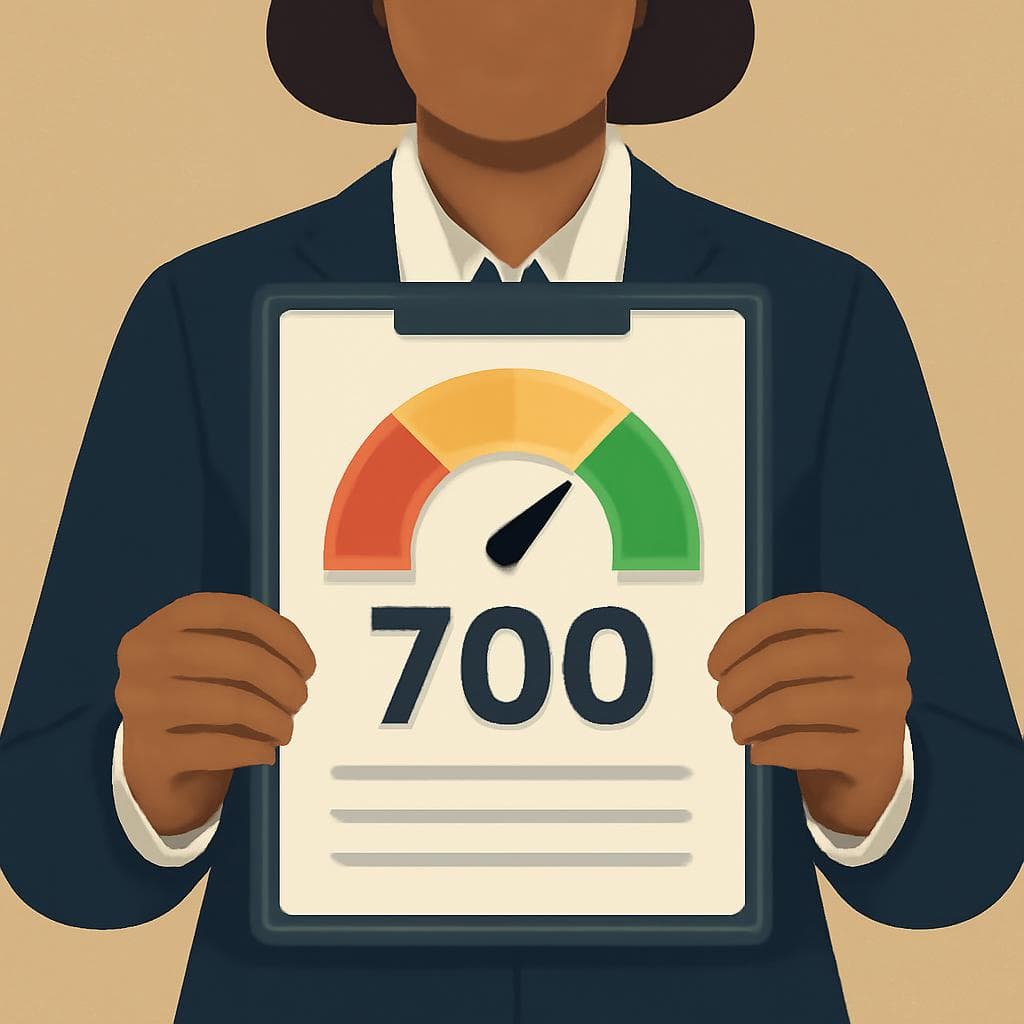 What is the average credit score considered 'good' in the US?