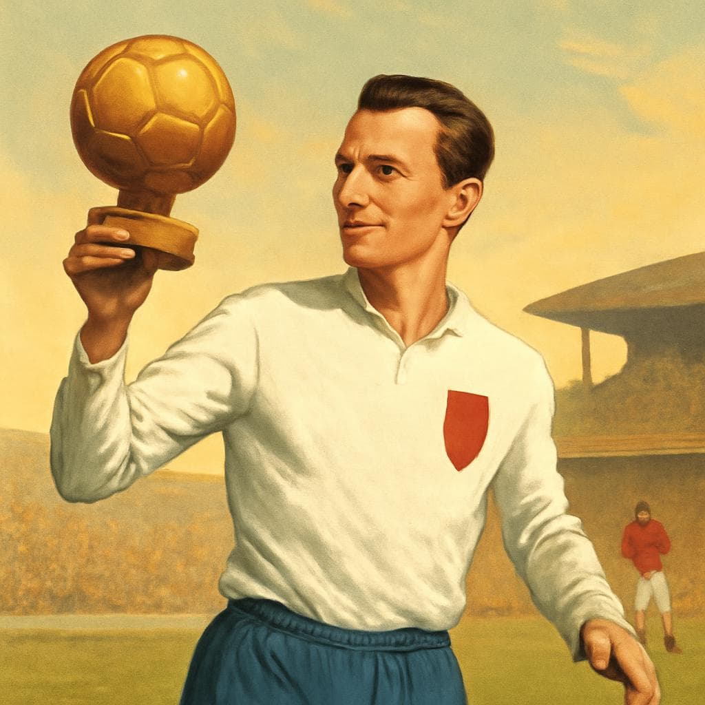 Which English winger became the first ever winner of the Ballon d'Or when the award was introduced in 1956?